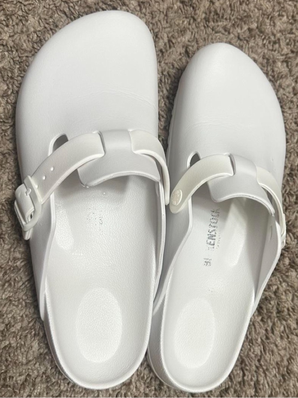 Birkenstock Women's White Slip-On Clogs with Adjustable Strap